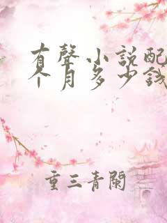 有声小说配音一个月多少钱