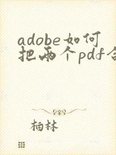 adobe如何把两个pdf合并成一个