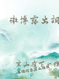微博露出调教