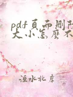 pdf页面删除大小怎么不变