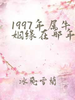 1997年属牛姻缘在哪年结婚好