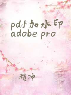 pdf加水印 adobe pro