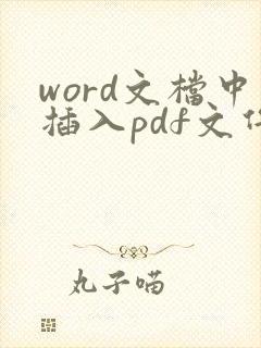 word文档中插入pdf文件