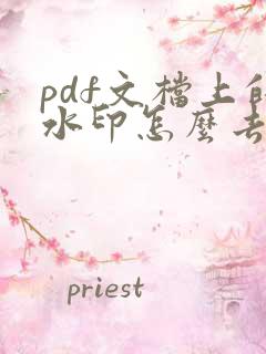 pdf文档上的水印怎么去掉