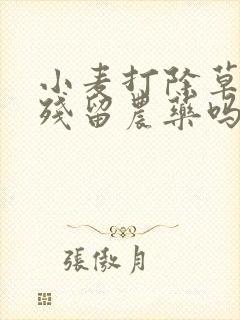小麦打除草剂有残留农药吗