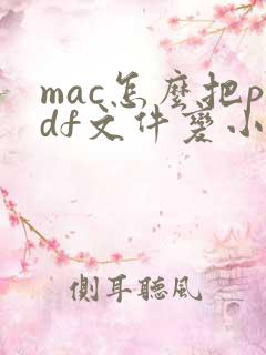 mac怎么把pdf文件变小