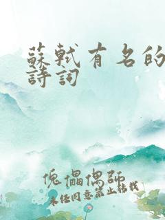 苏轼有名的十首诗词