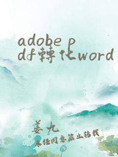adobe pdf转化word