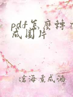 pdf怎么转存成图片