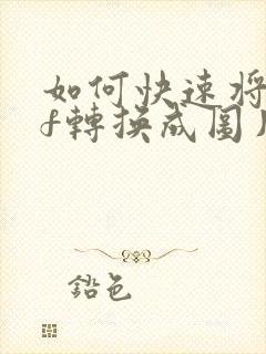如何快速将pdf转换成图片