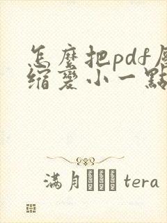 怎么把pdf压缩变小一点