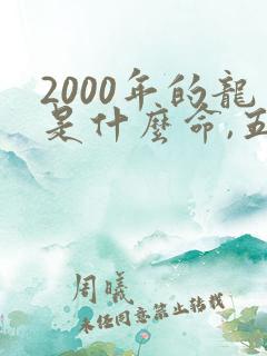 2000年的龙是什么命,五行属性