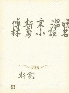 傅斯寒 温晚 林鸢小说名字