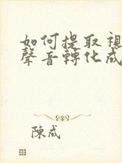 如何提取视频中声音转化成文字