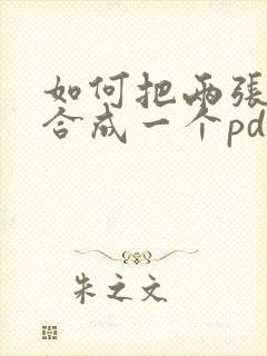如何把两张照片合成一个pdf