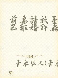 前妻请放手我们已离婚许磊短剧