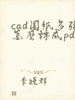 cad图纸多张怎么转成pdf