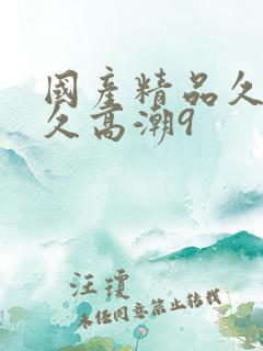 国产精品久久久久高潮9