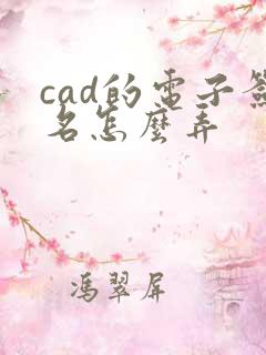 cad的电子签名怎么弄