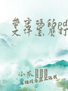 带密码的pdf文件怎么打开
