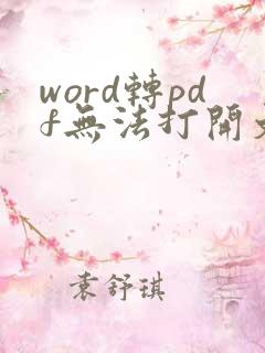 word转pdf无法打开文件