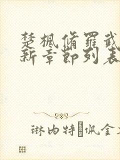楚枫修罗武神最新章节列表