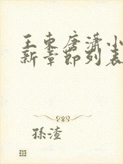 王东唐潇小说最新章节列表