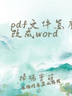 pdf文件怎么改成word