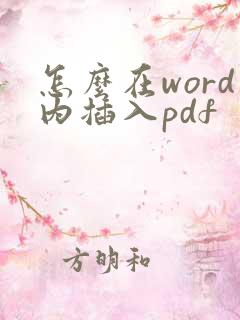 怎么在word内插入pdf