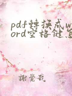 pdf转换成word空格键怎么去掉