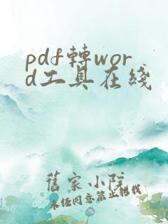 pdf转word工具在线
