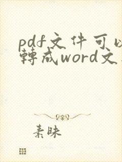 pdf文件可以转成word文档吗