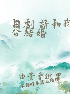 日剧 请和我老公结婚