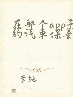在哪个app预约汽车保养