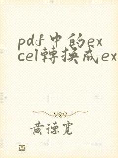 pdf中的excel转换成excel表