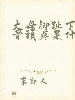 大母脚趾下边圆骨头疼是什么原因