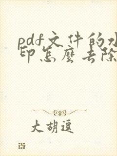 pdf文件的水印怎么去除