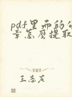 pdf里面的公章怎么提取出来