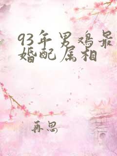 93年男鸡最佳婚配属相