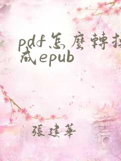 pdf怎么转换成epub