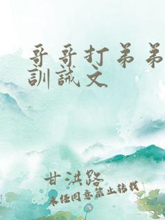 哥哥打弟弟屁股训诫文