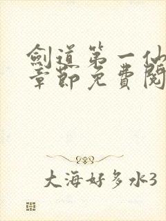 剑道第一仙最新章节免费阅读