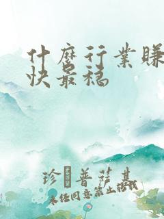 什么行业赚钱最快最稳