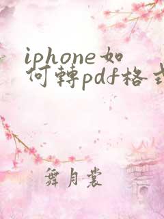 iphone如何转pdf格式