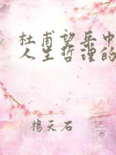 杜甫望岳中提示人生哲理的诗句是