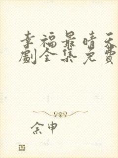 幸福最晴天电视剧全集免费