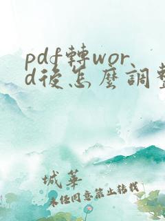 pdf转word后怎么调整格式