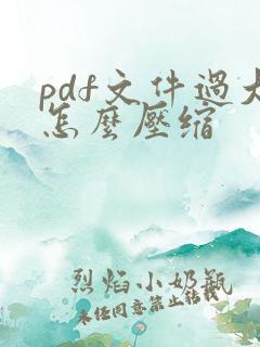 pdf文件过大怎么压缩