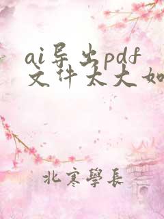 ai导出pdf文件太大如何变小