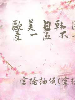 欧美 日韩 国产 一区 不卡